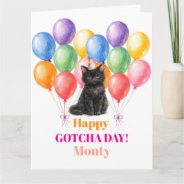 Cartão Feliz dia de Gotcha Pet Preto Gato