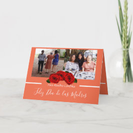 Cartão Feliz Día de Las Madres Rosa Peachy Coral