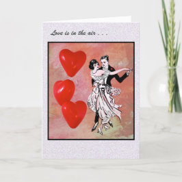 Cartão Feliz dia de os namorados Amor está no Ar