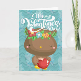 Cartão Feliz dia de os namorados Boho Owl