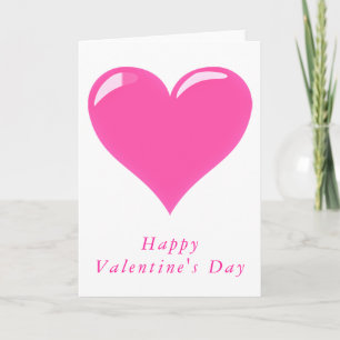 Cartão feliz dia de os namorados - Coração Rosa - Amor