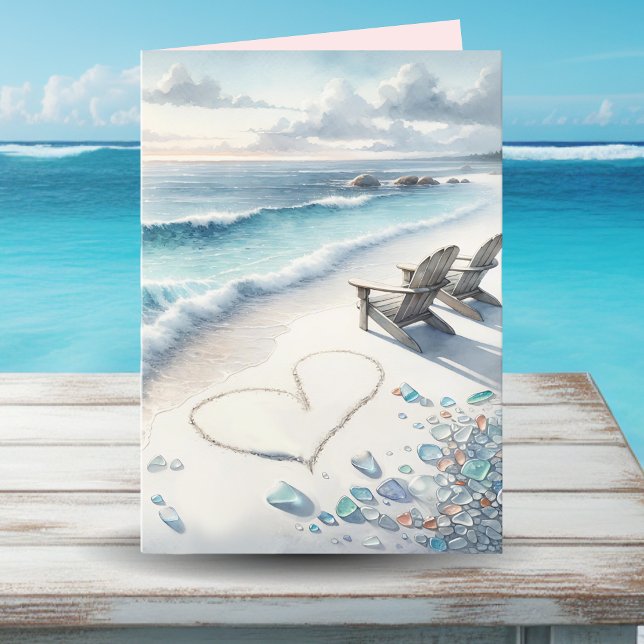 Cartão Feliz dia de os namorados | Costeira Romântica (Criador carregado)