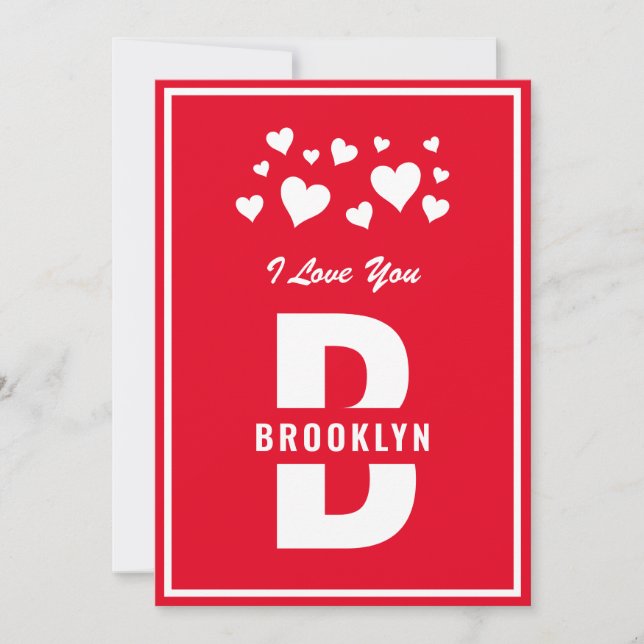 Cartão Feliz dia de os namorados de Monograma do Hipster  (Frente)