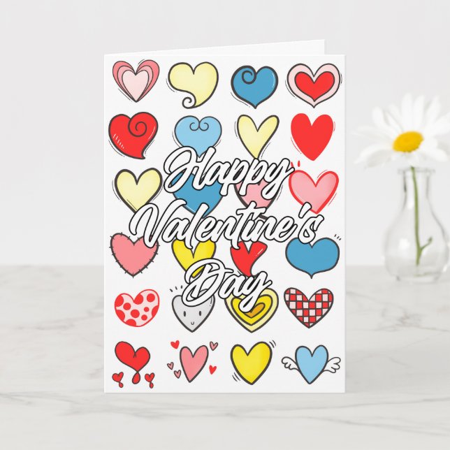 Cartão Feliz dia de os namorados | Eu Te Coração (Planta pequena)