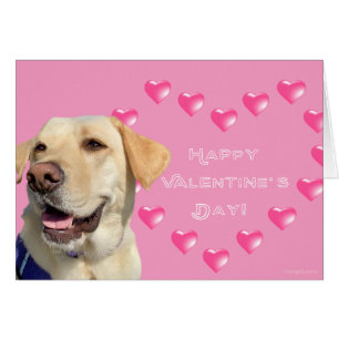 Cartão feliz dia de os namorados Labrador Dog Hearts Love