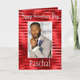 Cartão Feliz dia de os namorados Romântico Vermelho para