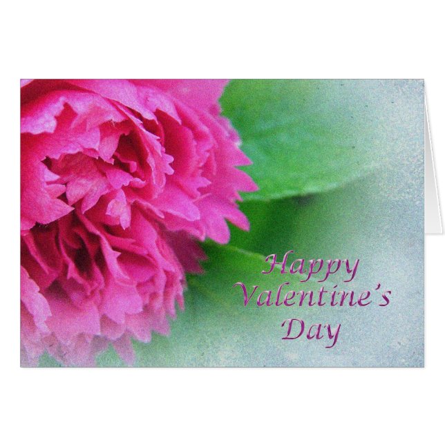 Cartão feliz dia de os namorados rosa (Frente Horizontal)