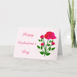 Cartão feliz dia de os namorados - Rosas Rosa Românticas
