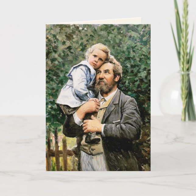 Cartão Feliz Dia de os pais. Belas Artes (Frente)