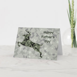 Cartão Feliz Dia de os pais Camo Deer