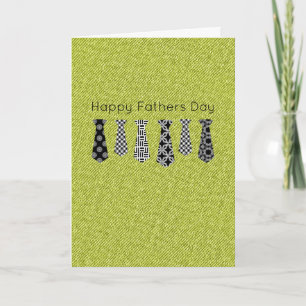 Cartão FELIZ DIA DE OS PAIS Colar Verde Diversão Denim