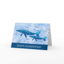 Feliz Dia de os pais de Baleias Aquarelas
