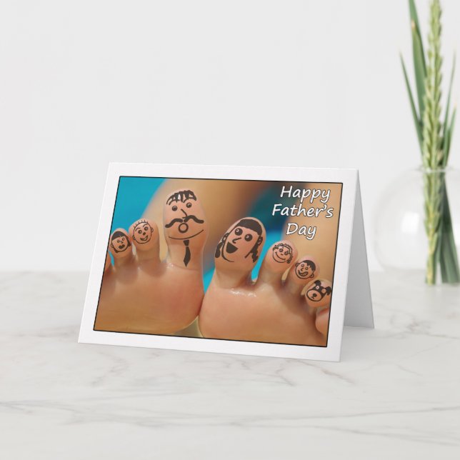 Cartão Feliz Dia de os pais de Todos Nós, Família Toe (Frente)