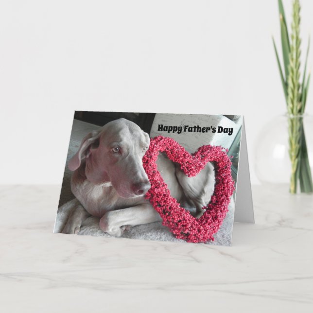 Cartão Feliz Dia de os pais... Do Cachorro Do Weimaraner (Frente)