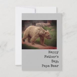 Cartão Feliz Dia de os pais, Papá Bear Flat Greeting Card