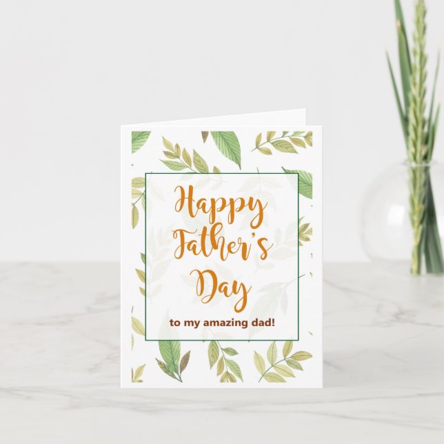 Cartão Feliz Dia de os pais para minha surpreendente plac (Frente)