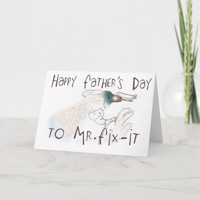 Cartão Feliz Dia de os pais para o Handyman! (Frente)