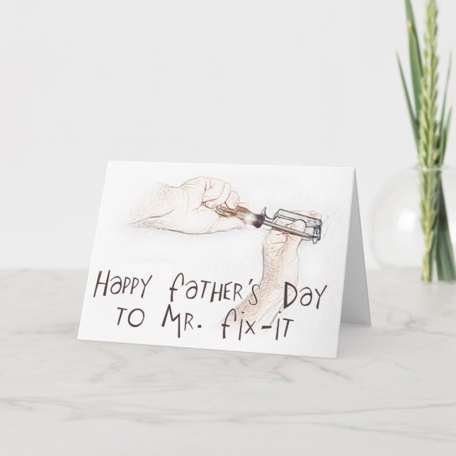 Cartão Feliz Dia de os pais para o Handyman! (Frente)