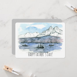 Cartão Feliz Dia de os pais Pesca Lago Te Ama Pai
