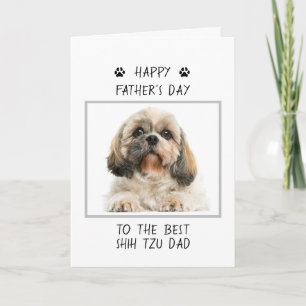 Cartão Feliz Dia de os pais Shih Tzu Pai Foto Engraçado
