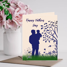 Cartão Feliz Dia de os pais - Silhouette Padre & Child