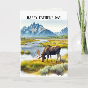 Cartão Feliz Dia de os pais Wildlife Moose Greeting Card