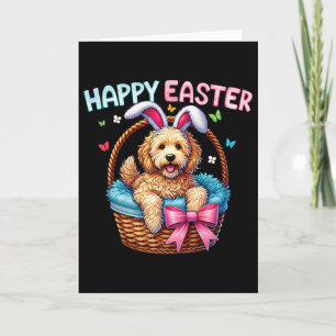 Cartão Feliz Dia de Páscoa Golden Doodle Amantes de Cães 
