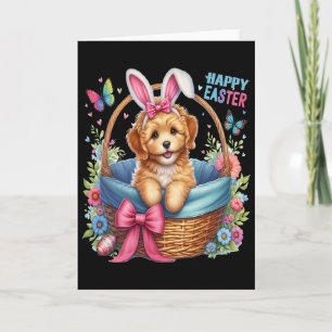 Cartão Feliz Dia de Páscoa Golden Doodle Amantes de Cães