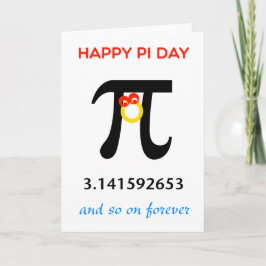 Cartão Feliz dia de pi, assim por diante