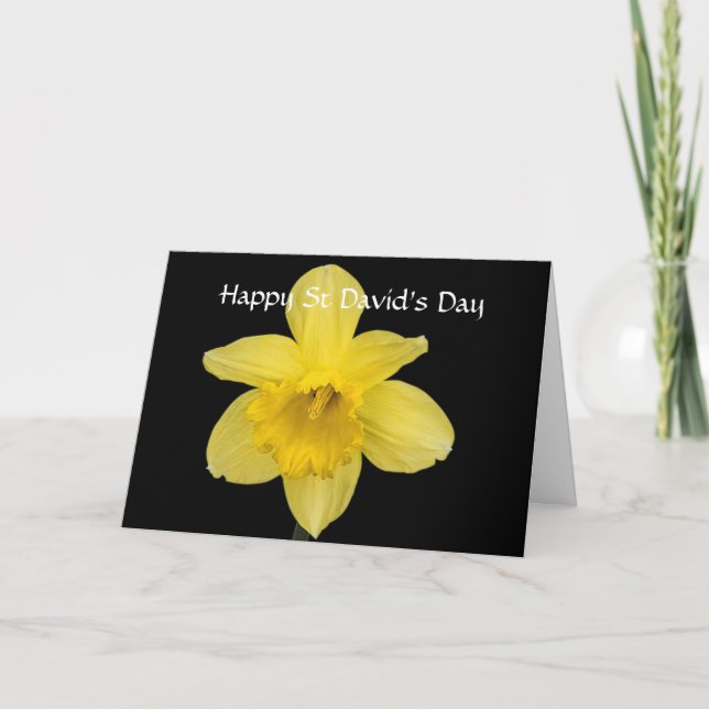 Cartão Feliz Dia de São Davi Narciso Amarelo (Frente)