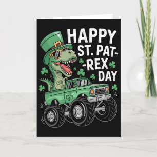 Cartão Feliz Dia de São Pat-rex Patrick Dinossauro Monstr