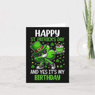 Cartão Feliz Dia de São Patrício Aniversário Shamrock Dab