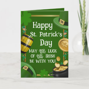Cartão Feliz Dia de São Patrício - Bênção Irlandesa & Orn