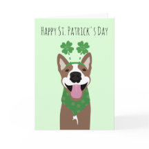 Feliz Dia de São Patrício Cachorro Marrom Verde