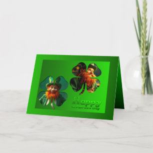 Cartão Feliz Dia de São Patrício Leprechaun Adicionar Fot