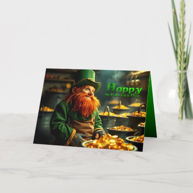 Cartão Feliz Dia de São Patrício Leprechaun HGC05 (Frente)