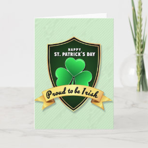 Cartão Feliz Dia de São Patrício Orgulho Irlandês