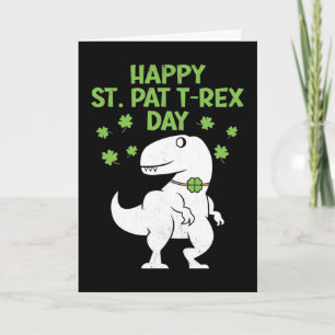 Cartão Feliz Dia de São Patrício T-Rex engraçado