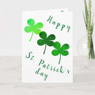 Cartão Feliz Dia de São Patrício Trevo Verde Irlandês
