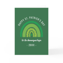 Feliz Dia de São Patrício Verde Arco-Íris Irlandês