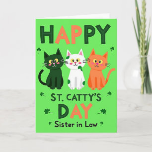 Cartão Feliz Dia de St Cattys Irmã Card
