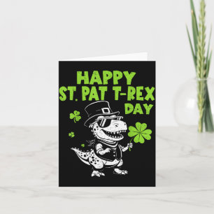 Cartão Feliz Dia de St Pat Trex Dinossauro para Crianças