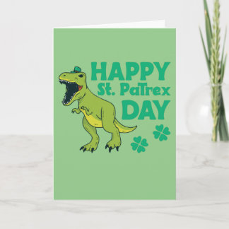 Cartão Feliz Dia de St. Patrex Trex Dia de São Patrício C