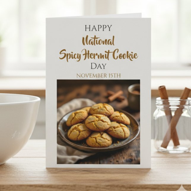 Cartão Feliz Dia do Biscoito Escondido Apimentado | 15 de (Criador carregado)