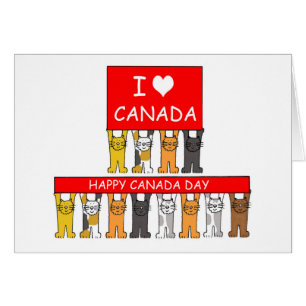 Cartão Feliz dia do Canadá que amo o Canadá