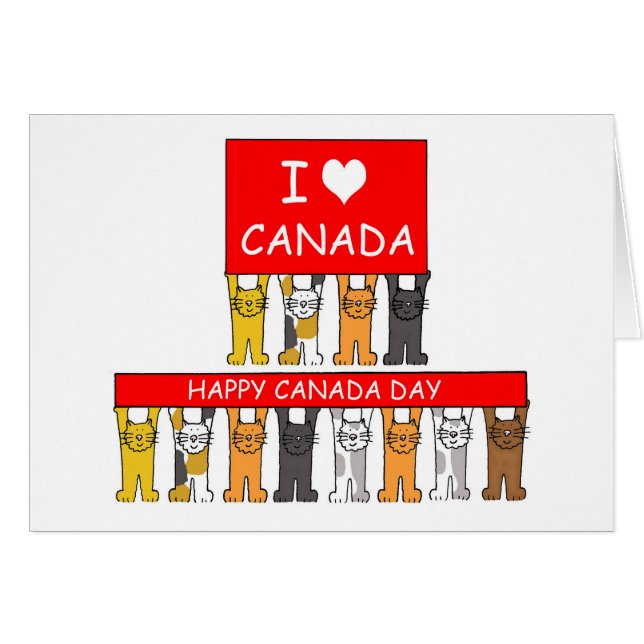 Cartão Feliz dia do Canadá que amo o Canadá (Frente Horizontal)