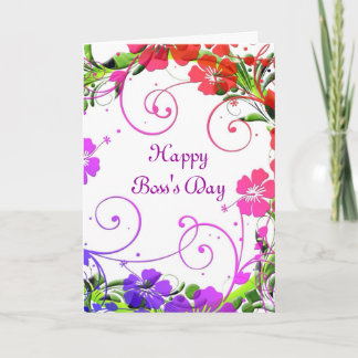 Cartão Feliz Dia do Chefe para chefe feminino com texto p