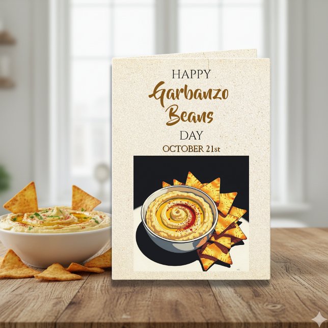 Cartão Feliz dia do Garbanzo Bean | Placa rua de 21 de ou (Criador carregado)