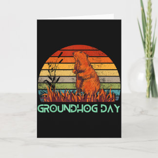 Cartão Feliz Dia do Groundhog 2023 Roupa de Amantes Engra