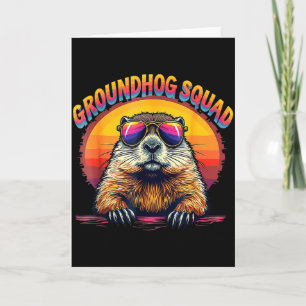 Cartão Feliz Dia do Groundhog 2025 Equipe Engraçada do Gr